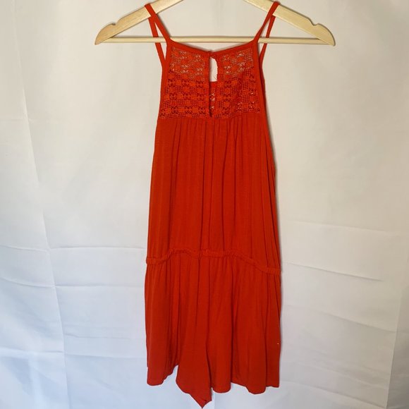 Old Navy Red Woven Romper Size Small - Picture 3 of 6